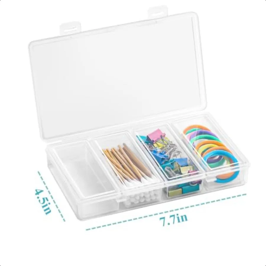 Dispenser portatile per batuffoli di cotone da viaggio con coperchio Contenitori per organizer in plastica piccoli 4 in 1 per batuffoli di cotone