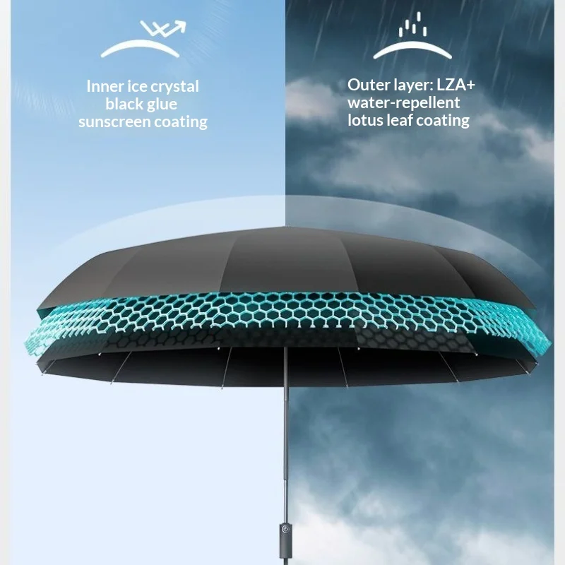 ZUODU Fully Automatic Reverse-Folding Strong Windproof 12K Durable Umbrella Rainproof UV Resistant Men and Women Large Parasol - view 6