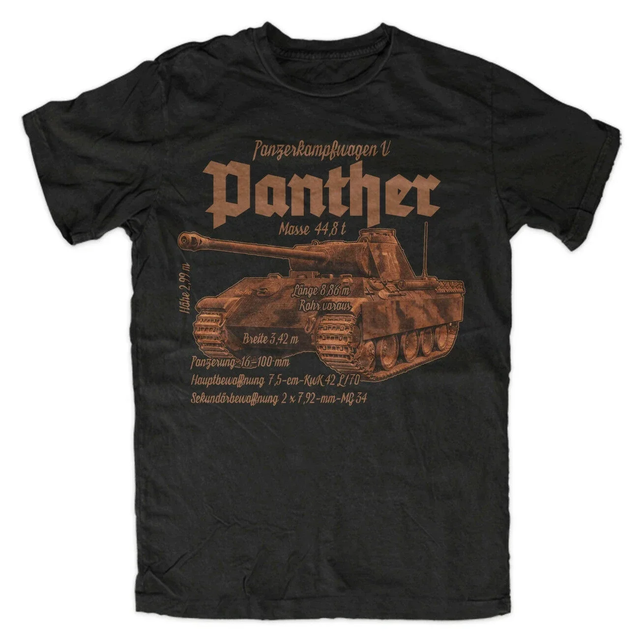 

Wehrmacht Panzerkampfwagen V Panther Tank T-Shirt 100% Cotton O-Neck Summer Short Sleeve Casual Mens T-shirt Size S-3XL