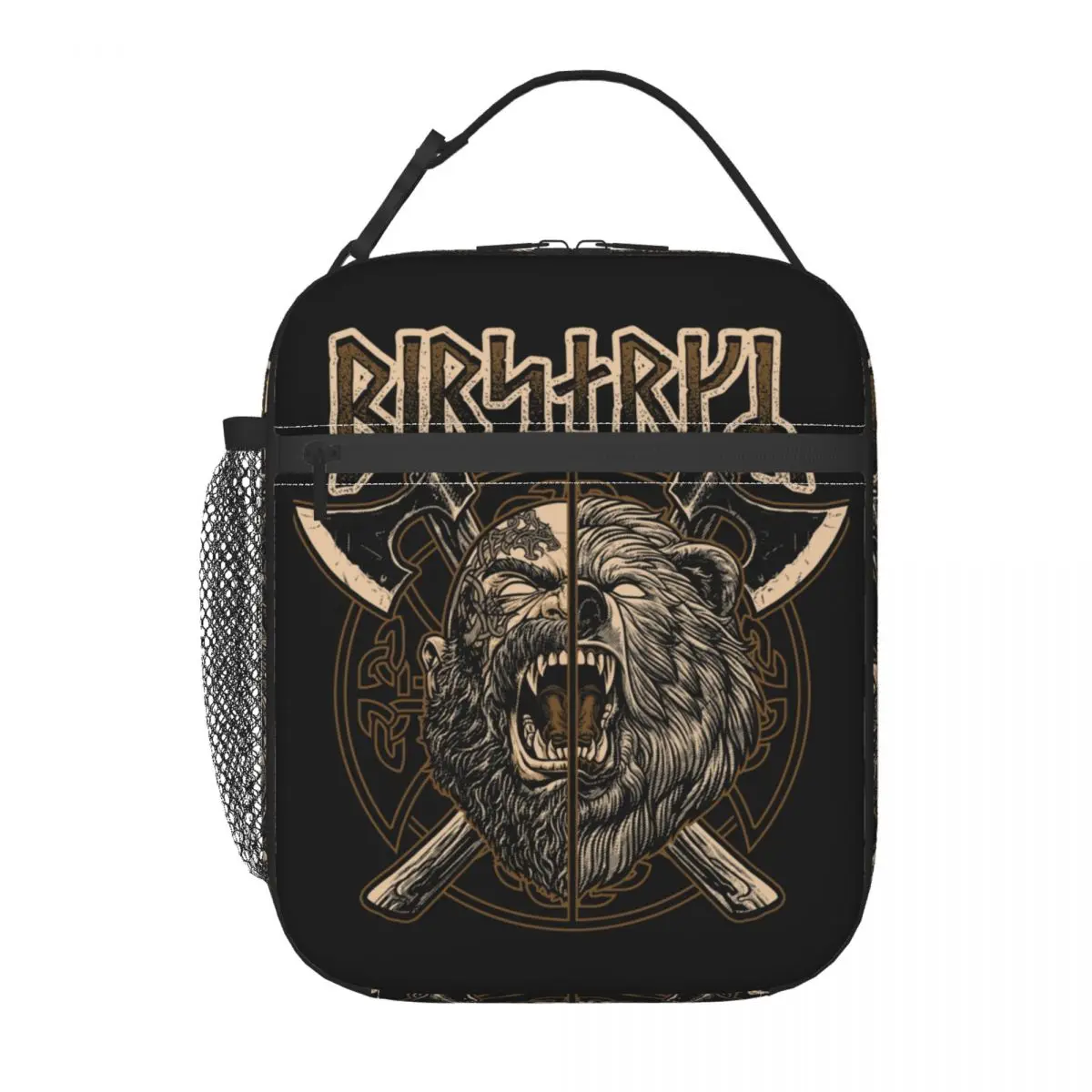 Norse Viking Berserker Pagan Bear Warrior Futhark Runes Insulated Lunch Bags Resuable Thermal Cooler Lunch Box Women Children