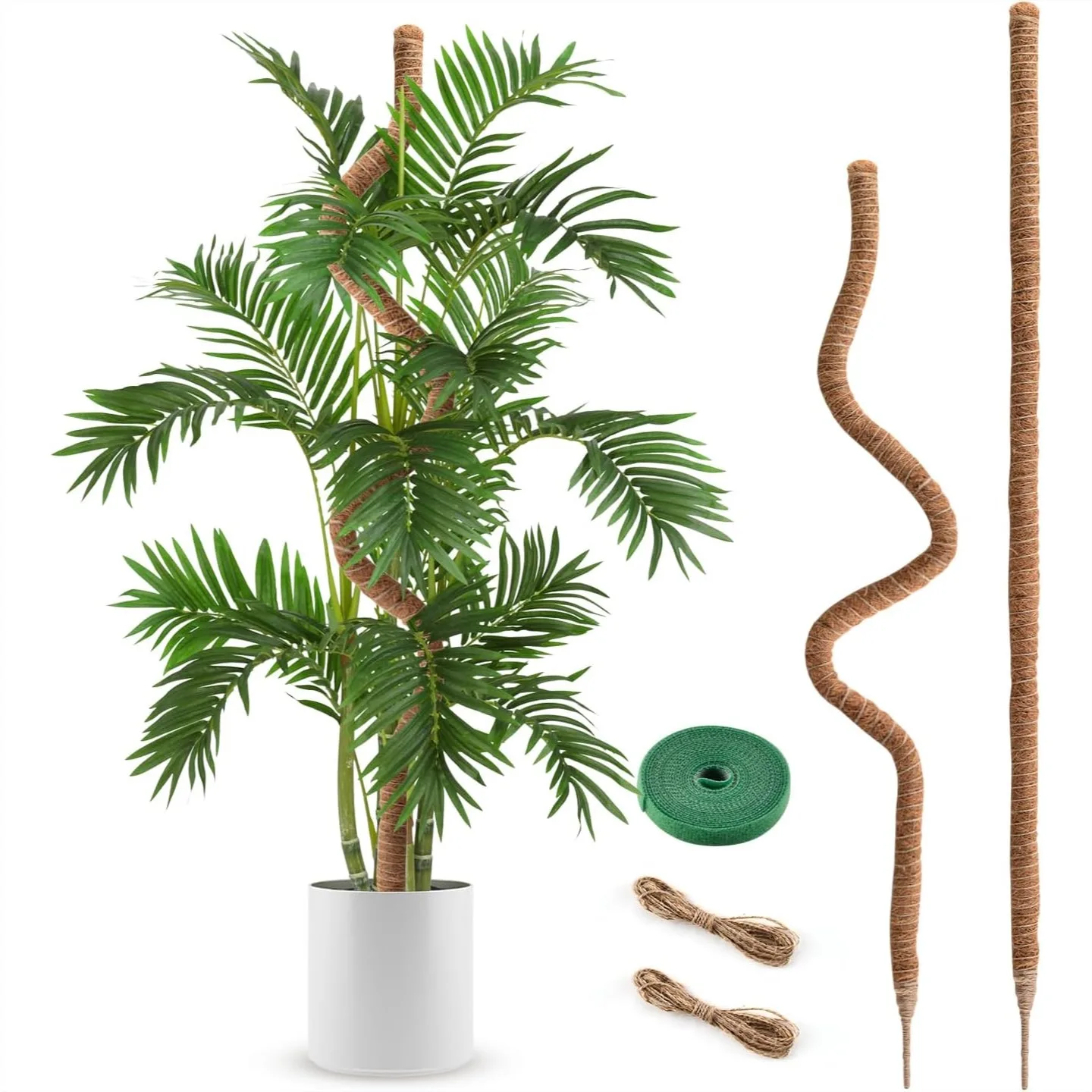 

2 Pack 63 Inch Bendable Moss Poles for Climbing Plants, Natural Coco Coir Plant Stakes with Aluminum Core for Indoor Monstera