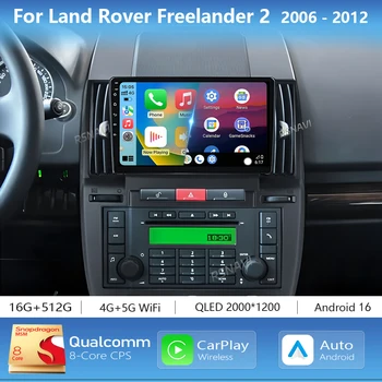 Radio Multimedia para Auto con Pantalla 2K y Android 16 Carplay para Land Rover Freelander 2 2006 - 2012, DSP 2din, Autoradio Estéreo 1