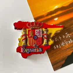 Spain map 3D stereoscopic tourist souvenirs refrigerator magnet personalized home decoration supplies collection craft gifts