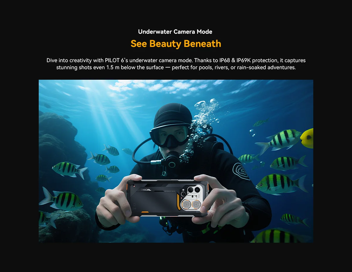 New Blackview Oscal Pilot 6 Rugged Phone 6.78-inch 2.4K 120Hz Display Thermal imaging 4.5W 98dB Speaker 10000mAh Cellphone