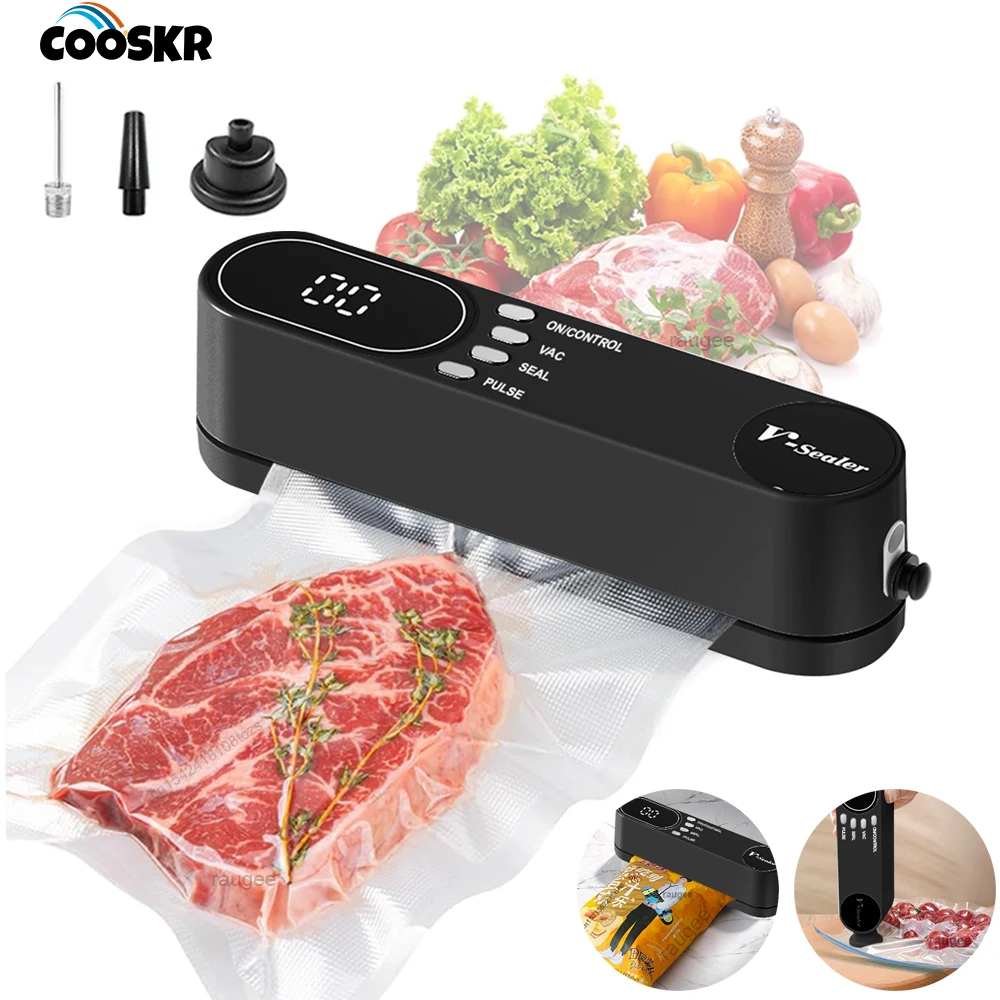 فراغ السدادة متعددة الوظائف اللاسلكية الغذاء حزمة حقيبة الحرارة السدادة USB قابلة للشحن البسيطة التلقائي الغذاء فراغ آلة الختم