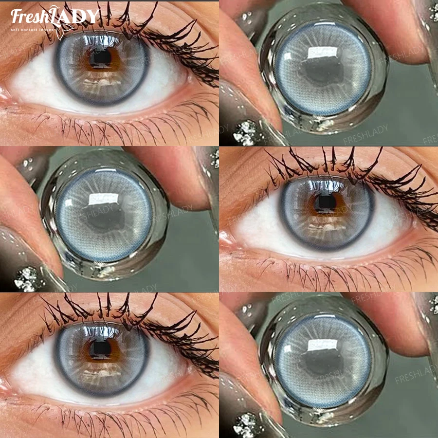 Freshlady 1 Paar Braune Kontaktlinsen Natürliche Graue Pupillen Augen Kontaktlinsen Große Augen Weiche Linsen 14,50mm Jährliche Verwendung – Detail 5