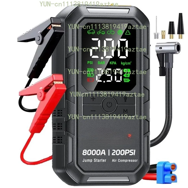 4‑IN‑1 Portable Power Unit Peak 8000A Battery Booster 200PSI Tire Inflator Power Bank