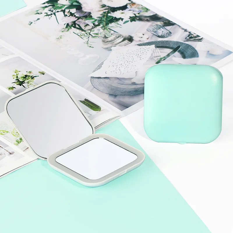 Lusterko LED do makijażu 5x 10x z podświetleniem, powiększenie 5X, małe, kieszonkowe, przenośne, podróżne, różowe, czarne, składane, kosmetyczne, toaletka