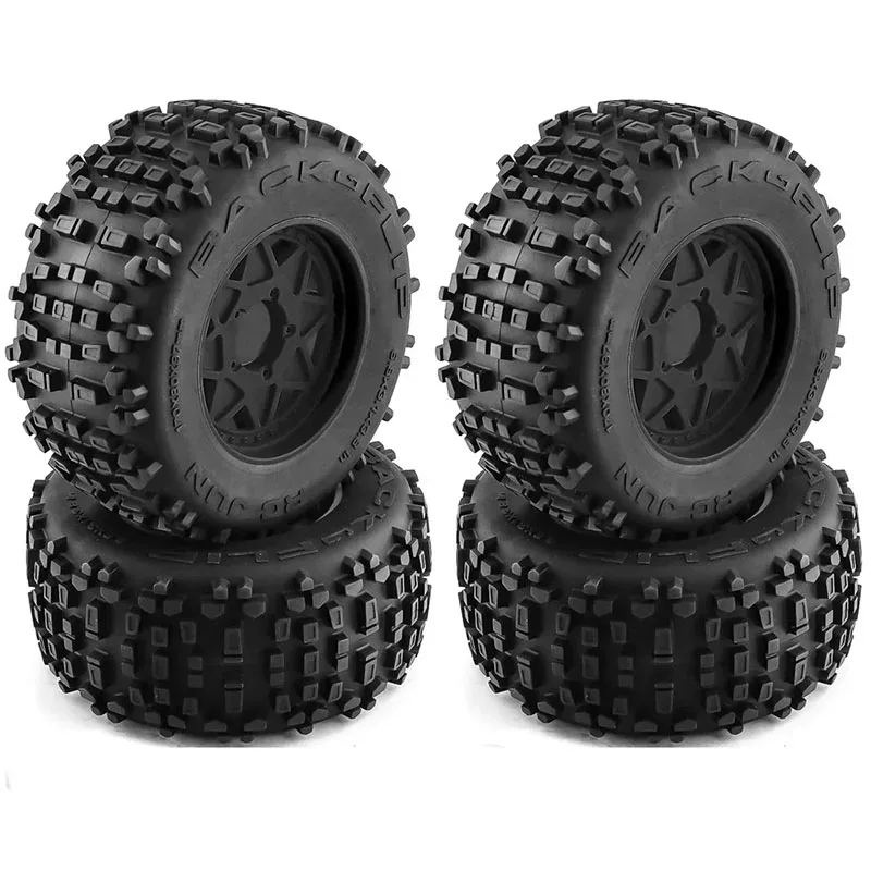 RC Monster Stunt Truck Tire, Roda Hex, Traxxas Sledge, ARRMA, KRATON, Outcast, Tamiya, 1, 7, 8, 170mm, 3.8 ", 1, 7, 8, 12 milímetros, 14 milímetros, 17 milímetros, 4 PCes