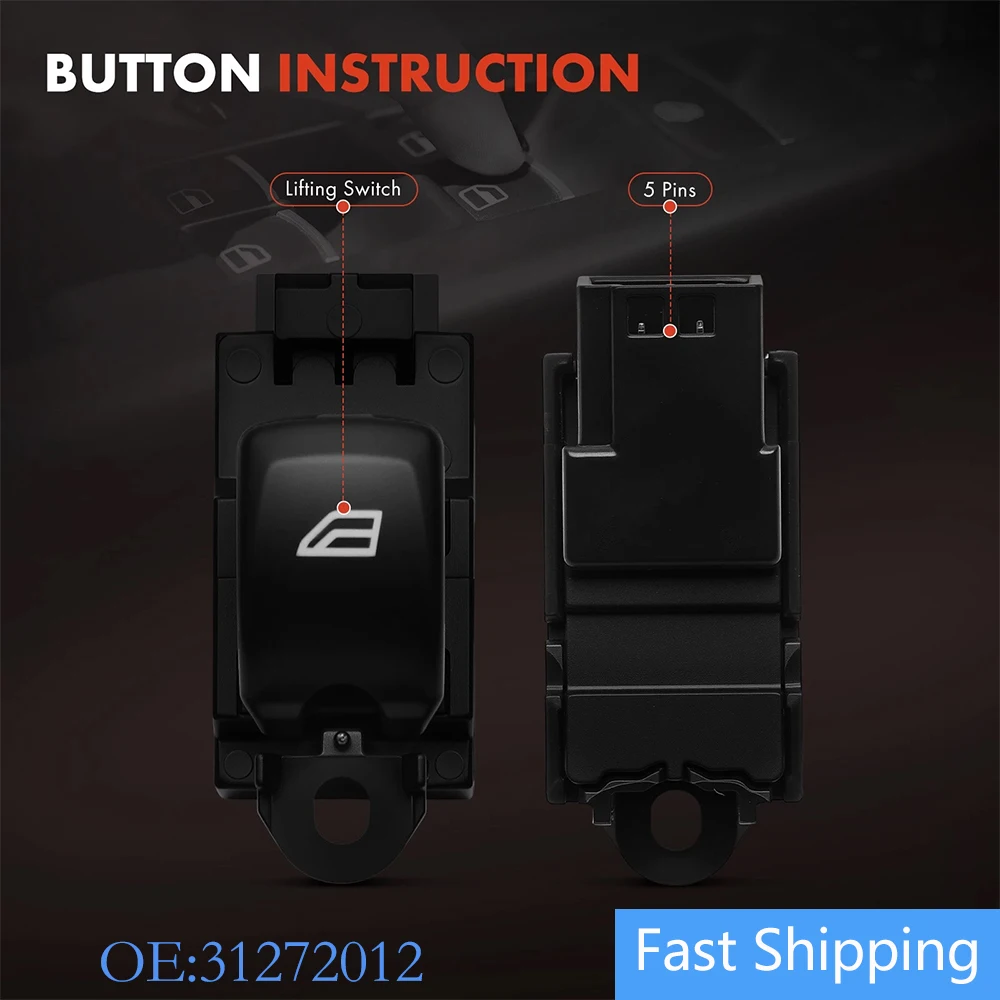 

Front Passenger Power Window Control Switch for Volvo S60 2011-2013 XC60 2010-2013 S40 V50 2010-2011 31272012 312720120 1S13912