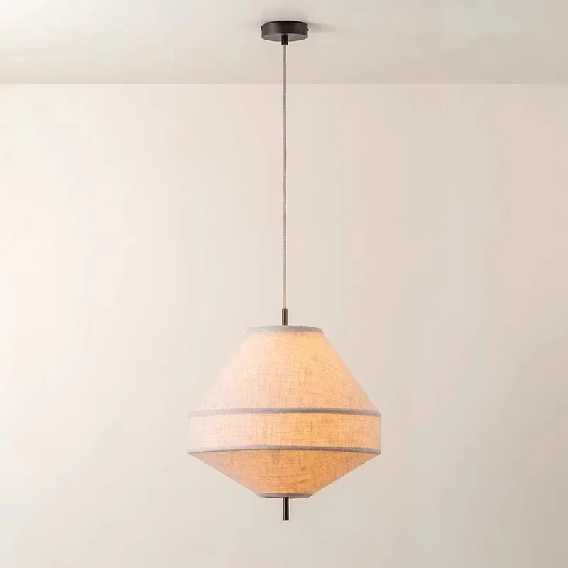 

Nordic Wabi Sabi fabric pendant light bedroom restaurant bar fabric pendant light indoor home decoration glossy pendant light