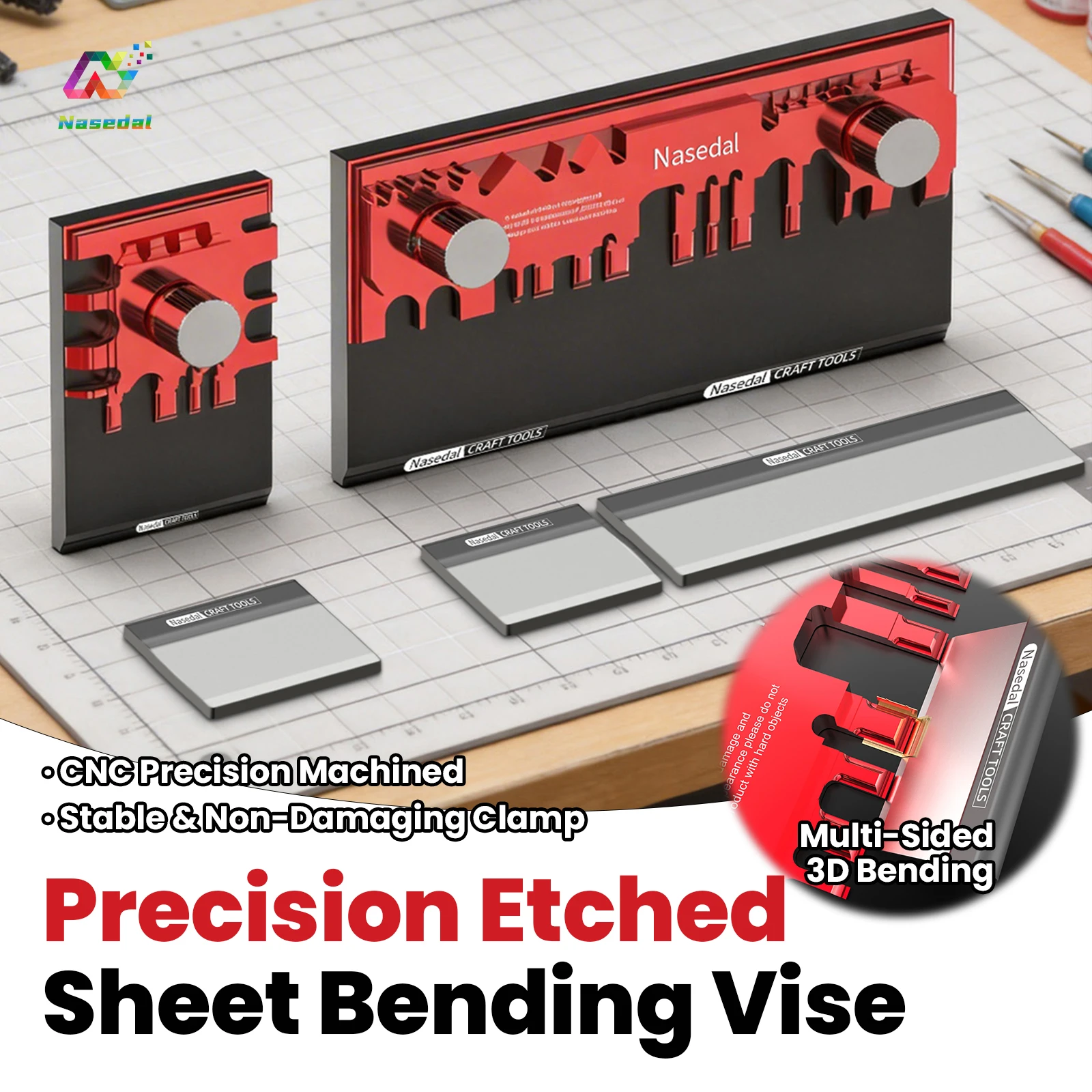 Nasedal Etched Sheet Bending Vise Professional Model Making Tool for Gundam Military Model PE Part Bending Refitting Processing