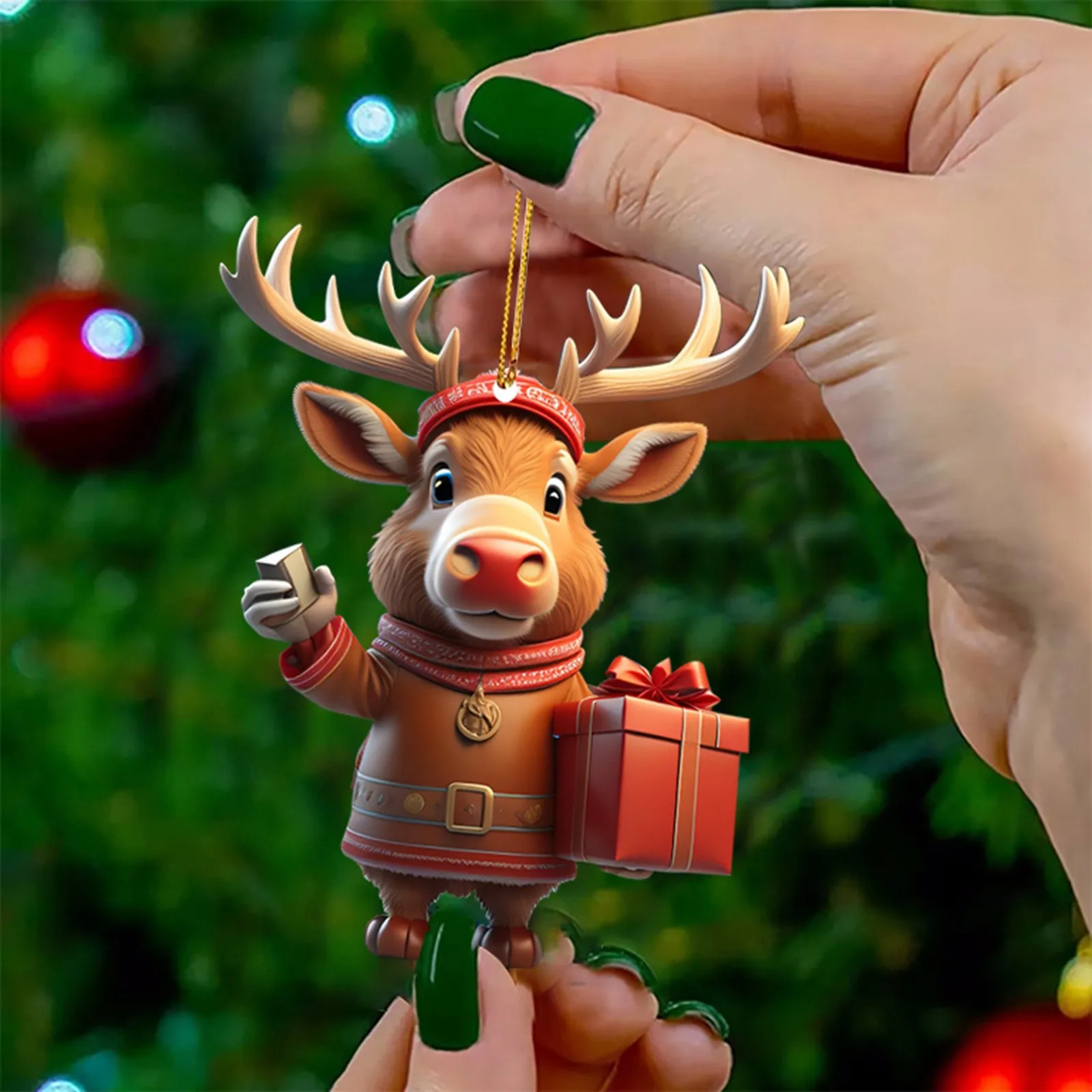 Cute Cartoon Elk Christmas Hanging Oranments Merry Christmas Decor for Home Navidad Natal Xmas Tree Pendants Gift Party Supplies