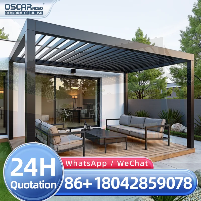 Sun Louver Weather Resistant Aluminum Patio Balcony Pergola for Outdoor Gardening and Poolside Areas pergola