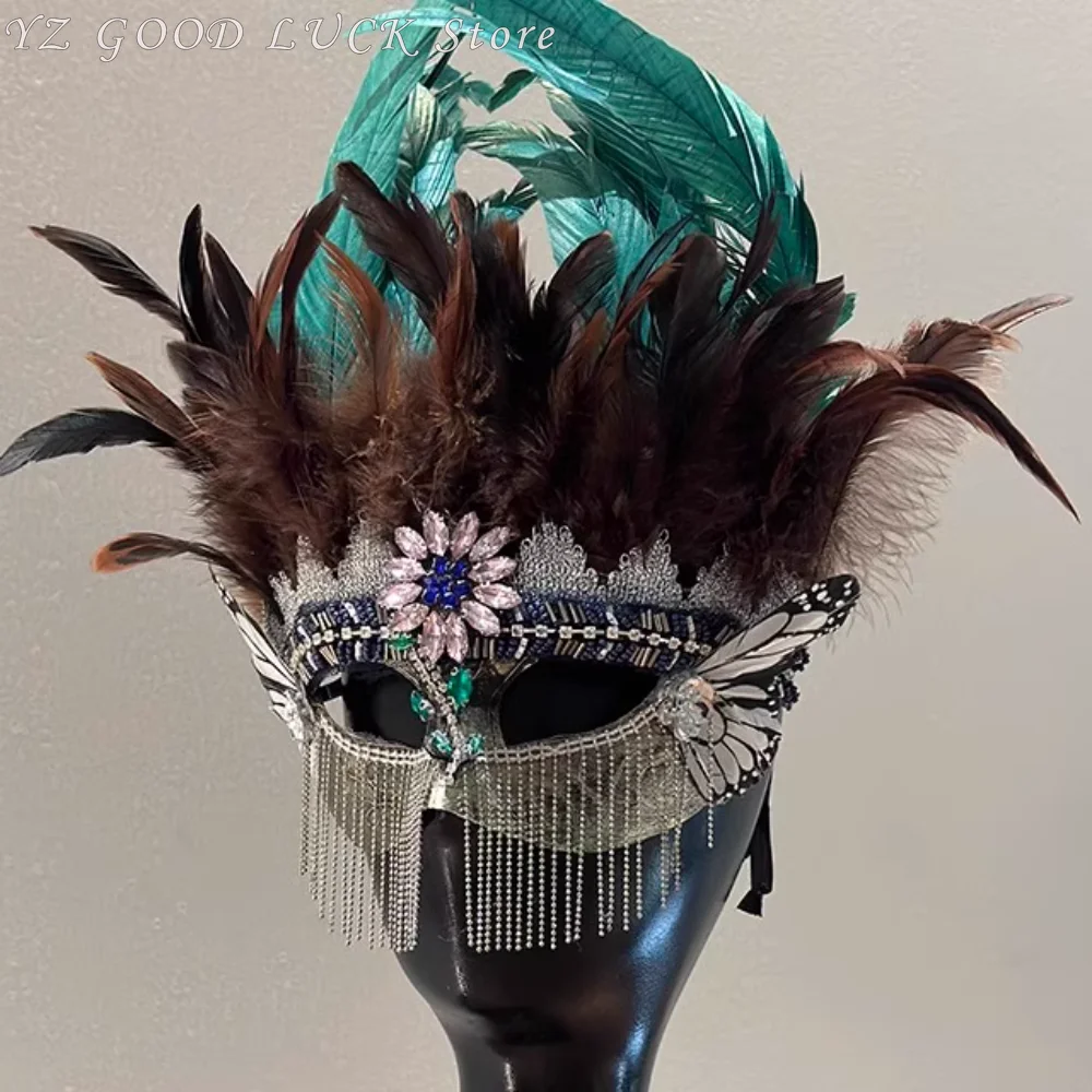 Exaggerated European and American Style Venice & Feather Masks for Masked Singer, Halloween, Carnival and Masquerade Parties