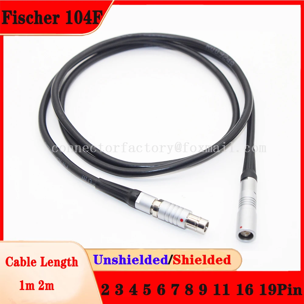 

Fischer 104F 2F Connectors With 1m 2m Cable 2 3 4 5 6 7 8 9 11 Pin Waterproof Push-pull Self-locking Half Moon Male Female Plug