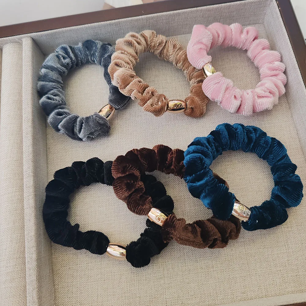 2PC European and American Good Velvet High Elasticity Hair Ties for Women Girls Ponytail Holder Hair Rings Rope Accessories