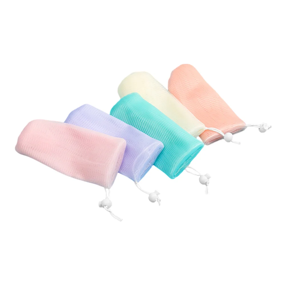 5 Pcs Soap Lathering Mesh Bag Exfoliating Pouch Scrubber Bags for Bars 1600X900X050CM Shower Sleeve Foaming