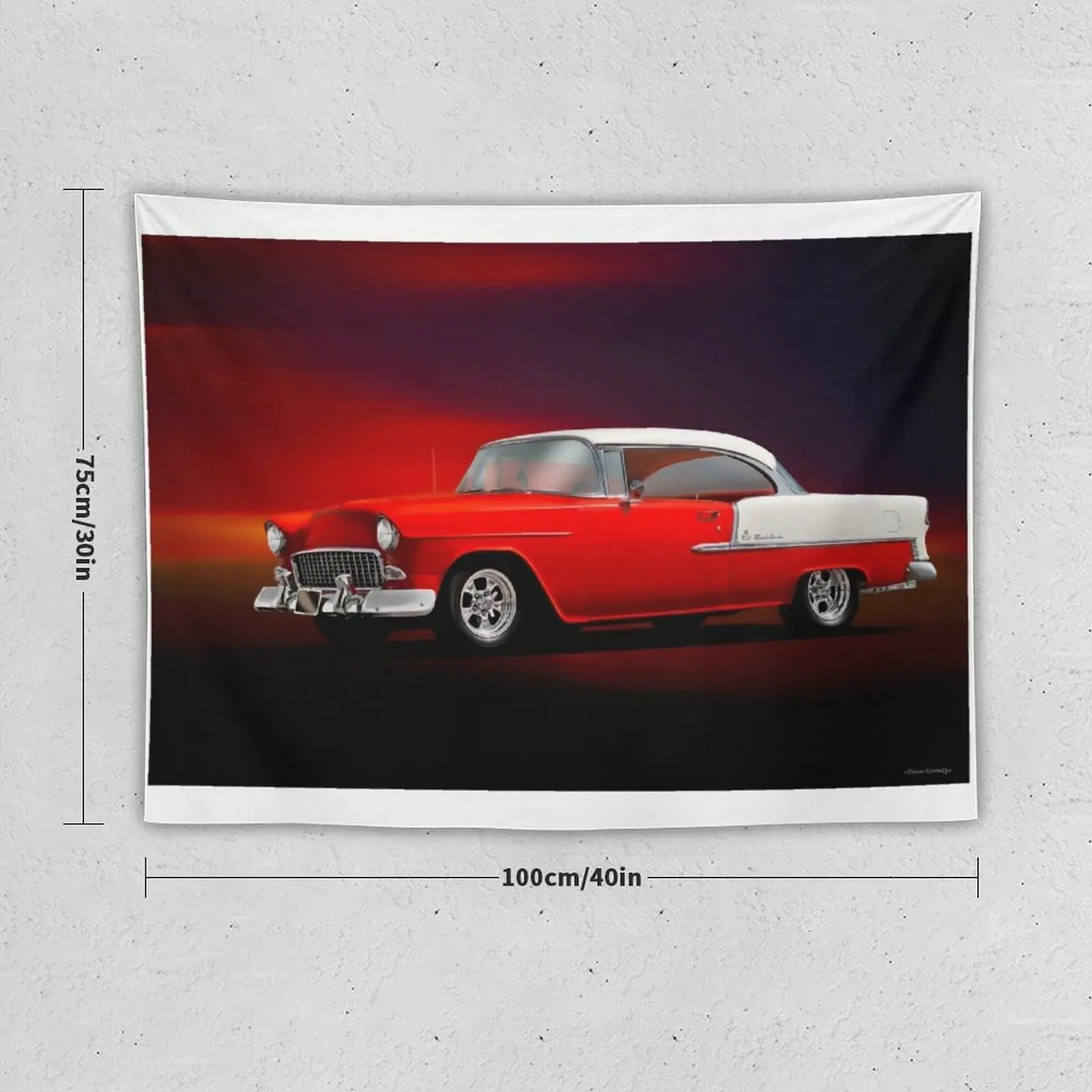 1955 Chevrolet Bel Air 2-Door Hardtop Tapestry Decoration Bedroom Mushroom Tapestry