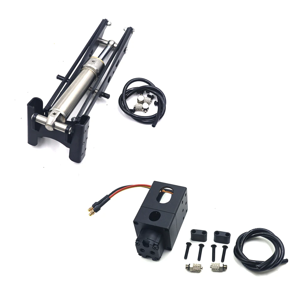 

Model Hydraulic Lifting System Metal Cylinder F Frame Oil Pump ESC for 1/14 Tamiya RC Truck Trailer Scania Benz Actros Volvo MAN
