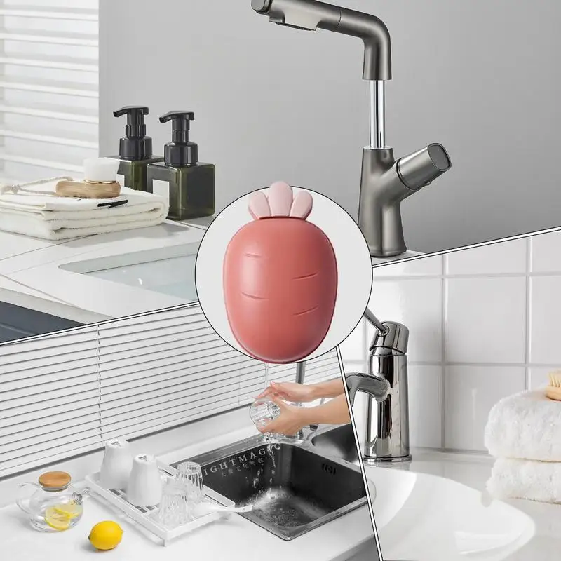 Carrot Soap Box Carrot Shape Home Soapbar Holder Tray Soapbar Travel Container Stylish Kitchen Sponge Holder Bathroom Wash