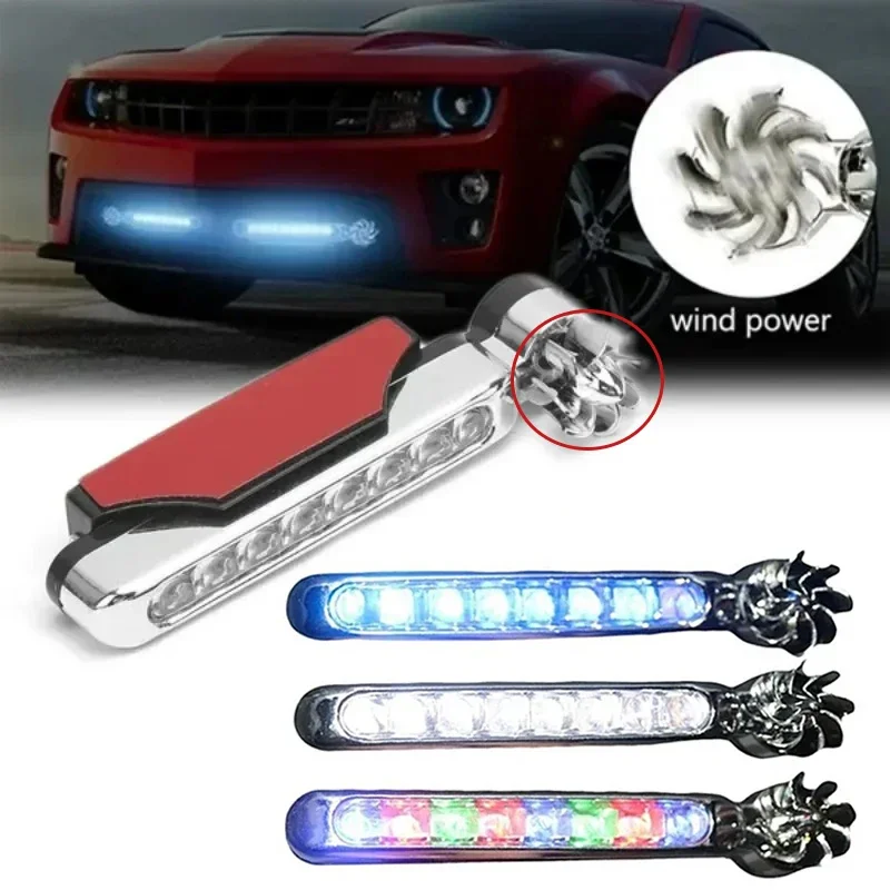 Wind Powered LED Car DayTime Running Lights for Auto Motorcycle Decorative Lamps External Part Accessories Day Time Headlight