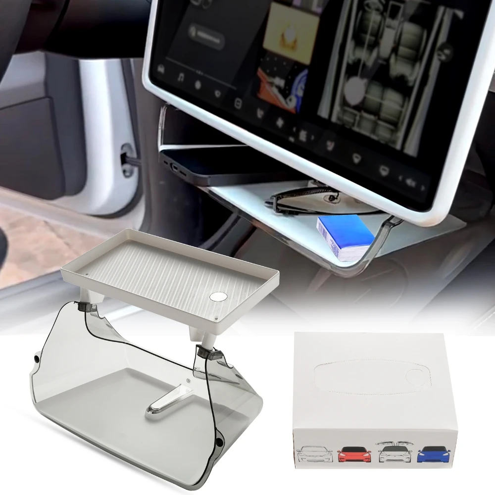 Center Console Organizer Magnetic Tray For Tesla Model 3/Y Under Screen Storage Box Anti-Slip Liner Behind Screen Storage