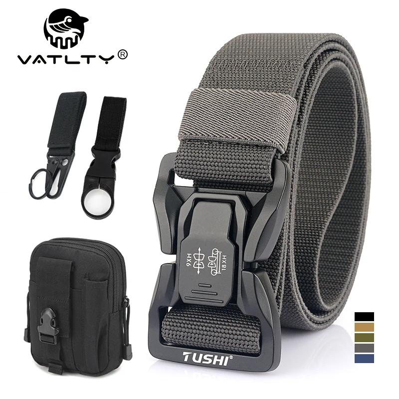 

VATLTY New Tactical Outdoor Belt for Men Alloy Buckle Quick Release Police Duty Military Belt Casual Wear Elastic Girdle Male