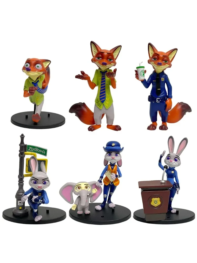 Disney Zootopia 2 Scene Handmade Police Officer Judy&Fox Nick Blind Box Trendy Play Doll Car