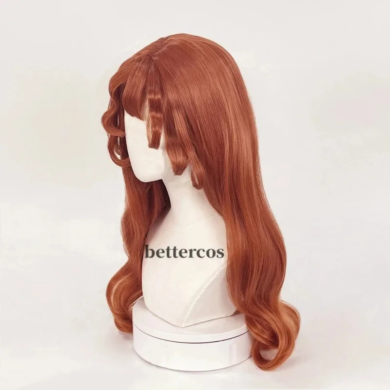 NewLittle Girl Eurydice Identity V 70cm 긴 곱슬 갈색 애니메이션 코스프레 가발 내열성 합성 가발sc;5,v'8.d;