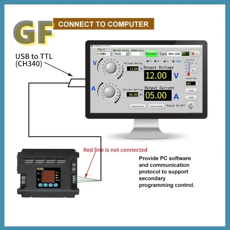 DPH8920 20A DPH8909 0-96V Constant Voltage Current TTL MODBUS 485 Communication DC-DC Digital Programmable Power Supply