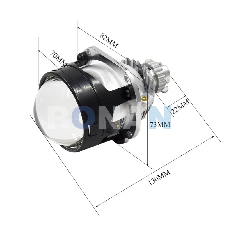 Ronan 2.5inch MH1 Bi-LED Projector Lens with H4 H7 9005/9006 Adapter Samll Szie for Universal Car Headlight Retrofit Upgrade