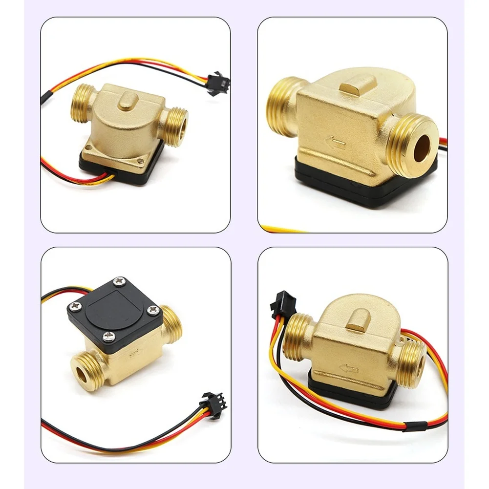 4 Inch Copper Water Flow Sensor DN15 G1/2 External Thread Pulse Output For Water Heater Drinking Machine Purification System