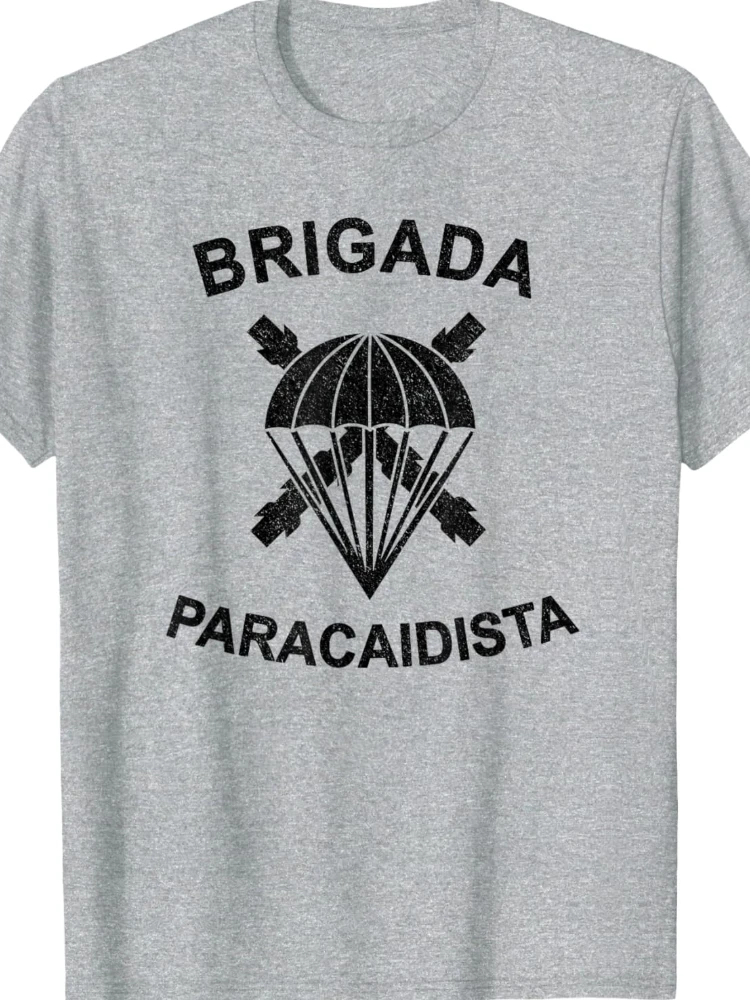 Brigada Paracaidista Bripac Ejército Español Paraca Militar Camiseta Short Sleeve Casual 100% Cotton Shirts