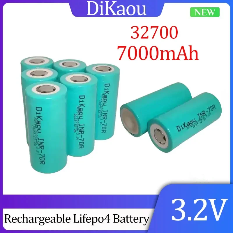 New  3.2V 32700 Lithium Iron Phosphate Rechargeable Battery 7000mAh Large Capacity Suitable for LED Lights and Home Appliances