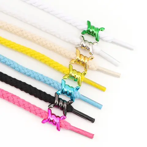 1Pair Flower Shoe Decorative Iron Ring Shoelaces for AF1 AJ1 Shoe Charms Wire Thorn Knot Metal Buckles Shoelace Accessories Shoe