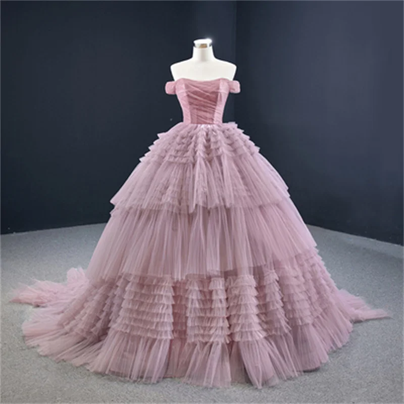 Puffy Charro Quinceanera Dresses Ball Gown Off The Shoulder Tulle Tiered Mexican Sweet 16 Dresses 15 Anos