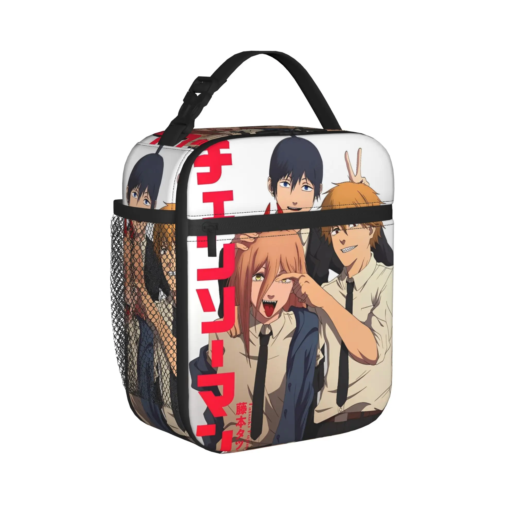 Chainsaws Man Lunch Bag  Aesthetic Lunch Box For Child Travel Convenient Cooler Bag Oxford Graphic Thermal Lunch Bags