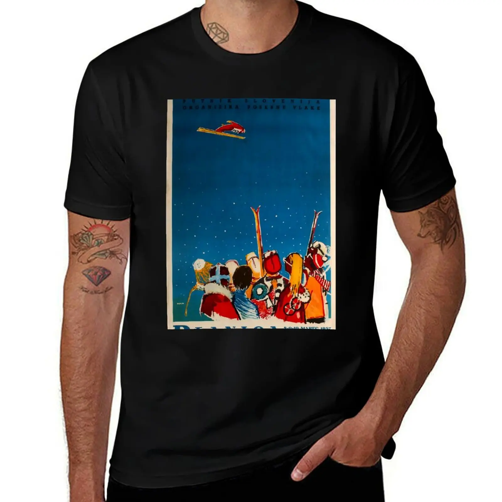 

Planica vintage travel poster T-Shirt t shirts for man cotton t shirts for man graphic vintage man t shirt cotton T-shirt