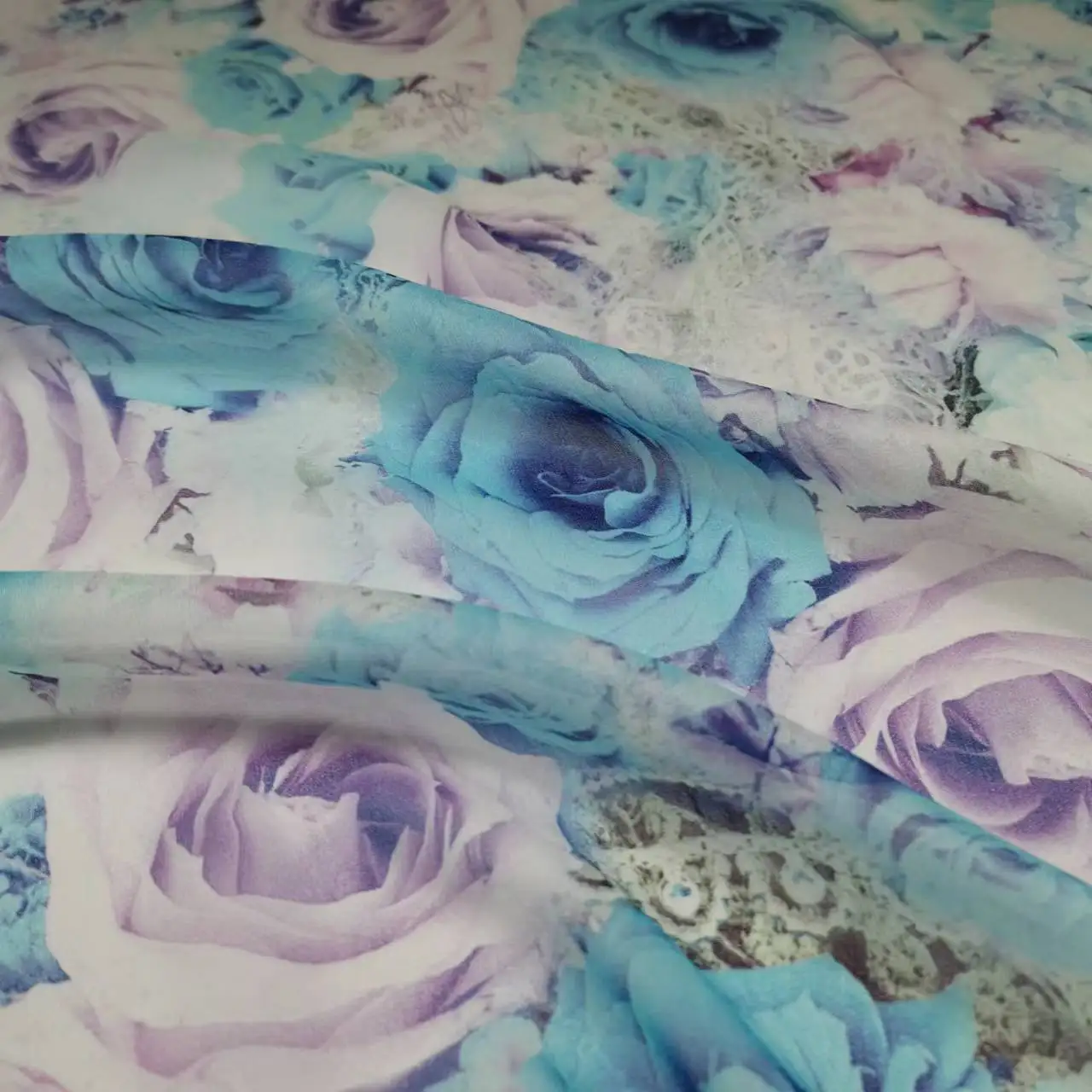 Silk Chiffon Pure Silk Rose Fabric 2 meters