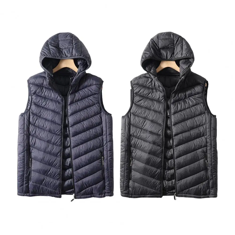 Lightweight Padded Men Vest Thermal Down Jacket Stylish Women's Winter Vest Coat Padded Hooded For Warm Casual Cotton Waistcoat