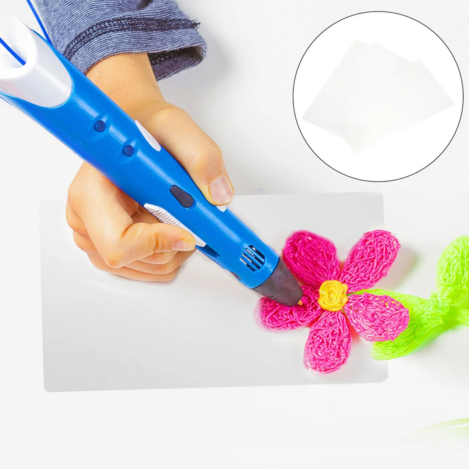 Planche à dessin transparente pour stylo 3D, tapis créatif 20x14cm, feuille de PVC transparente, copie, modèle de dessin, Art éducatif, 12 pièces