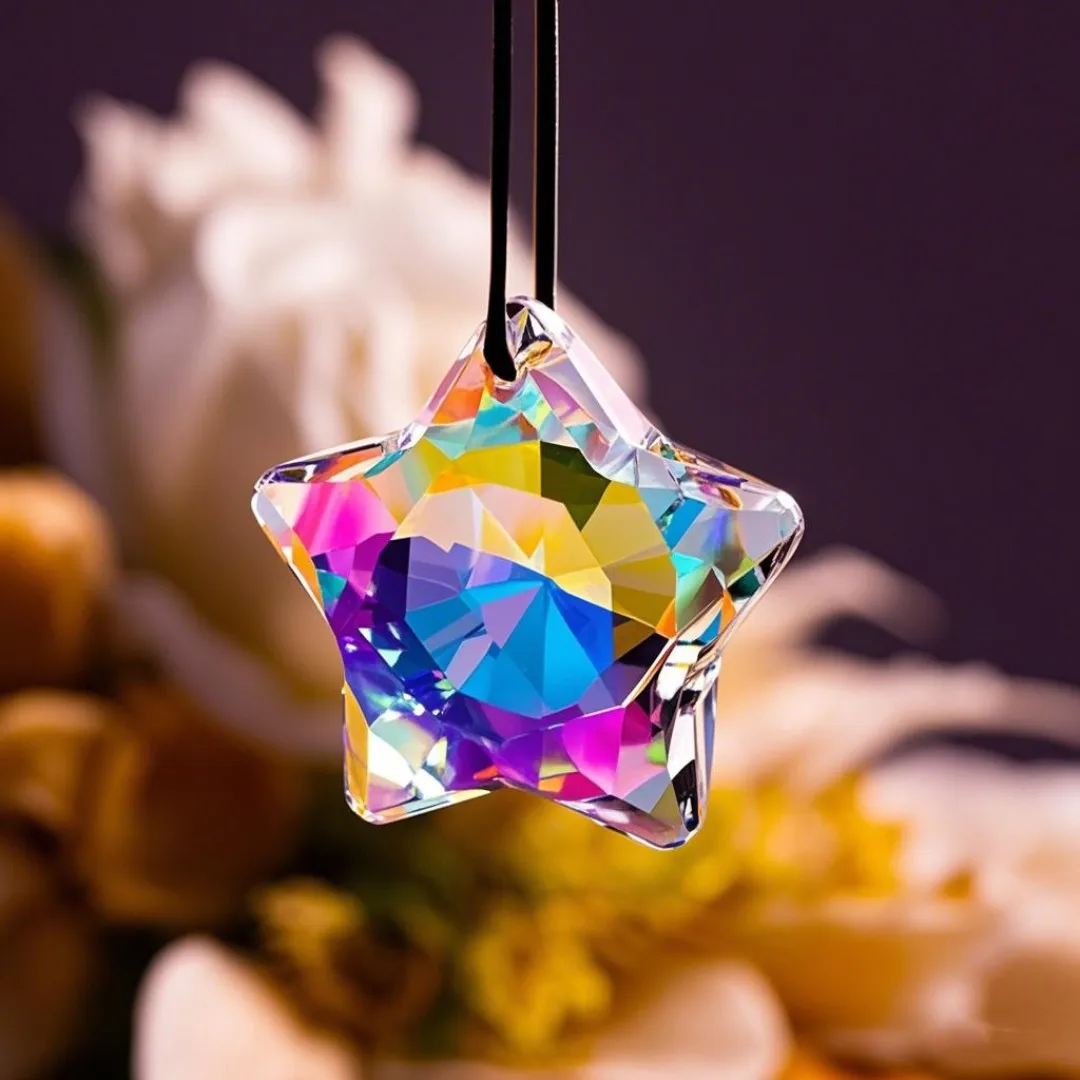 Camal 45mm Crystal Pendant Star Prisms1Pcs Rainbow SunCatcher Faceted Chandelier Hanging Ornament DIY Fengshui Lamp Parts