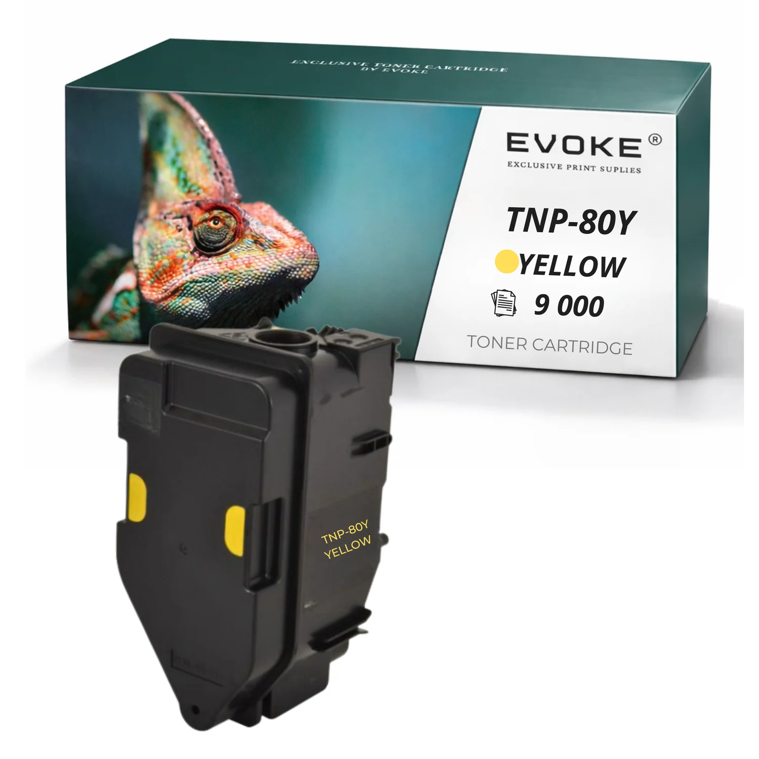 Evoke Compatibele Toner voor Konica Minolta Tnp80Y/Tnp-80Y Tnp80Y/Tnp-80Y Tnp-80Y Tnp80Y Tnp-80 Tnp80 Aajw252 Geel 9000 Pagina's Bizhub C3320 C3320I