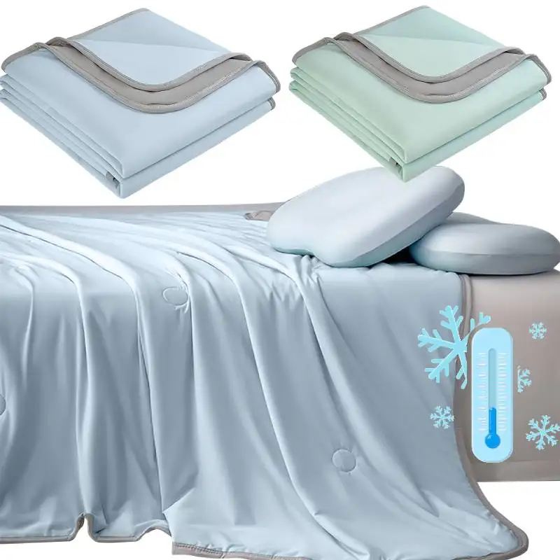 

Летнее охлаждающее одеяло, одеяло с кондиционером, дышащее, легкое, мягкое одеяло из ледяного шелка, можно стирать в машине