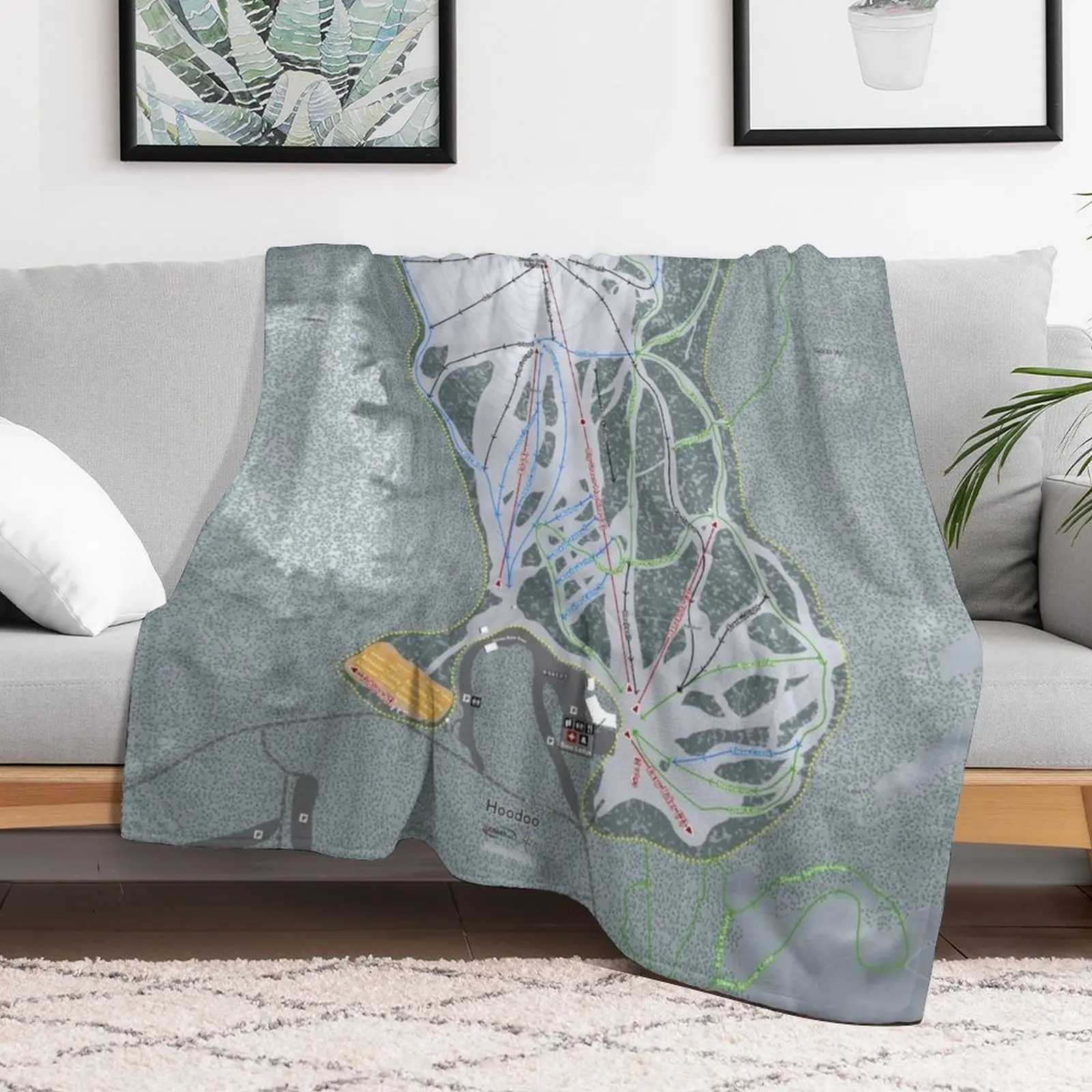 

Hoodoo Resort Trail Map Throw Blanket Decorative Beds valentine gift ideas Stuffeds Blankets