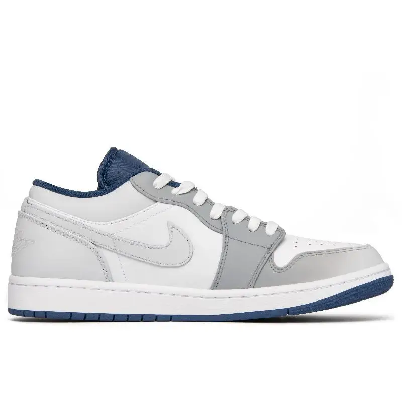 【Customize】Air Jordan 1 Vintage Basketball Shoes Men Low-top Gray Sneakers shoes 553558-414