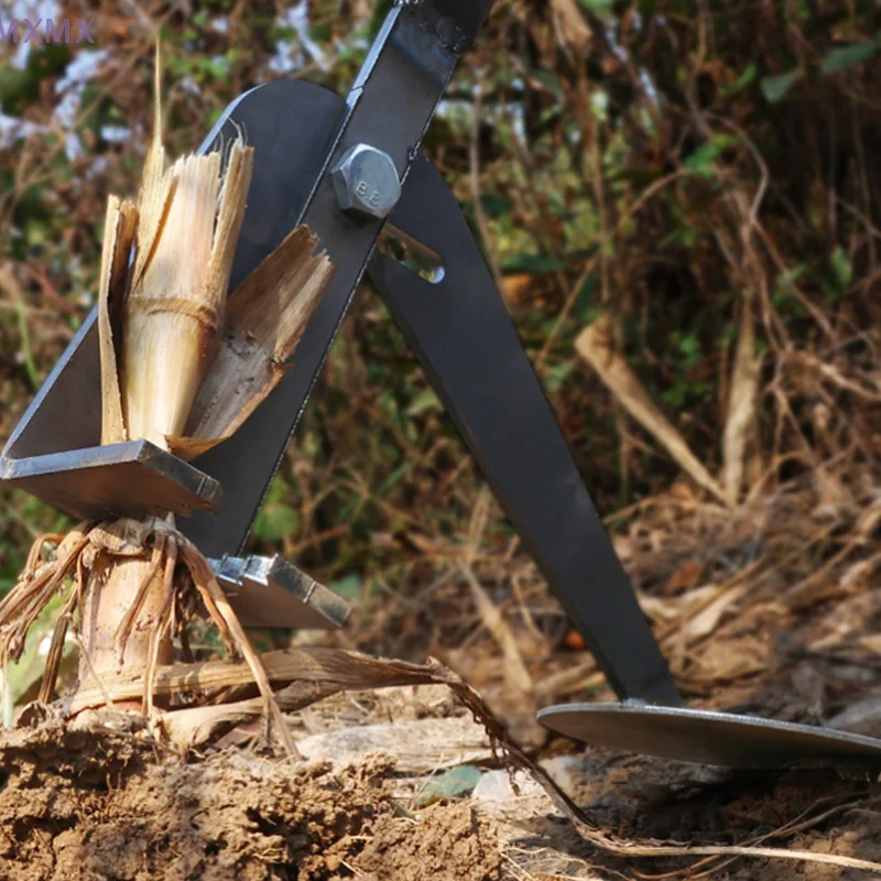Attrezzo da giardino per la rimozione delle radici per carichi pesanti progettato per una efficiente rimozione manuale delle radici delle piante dei talloni di mais e delle radici di soia