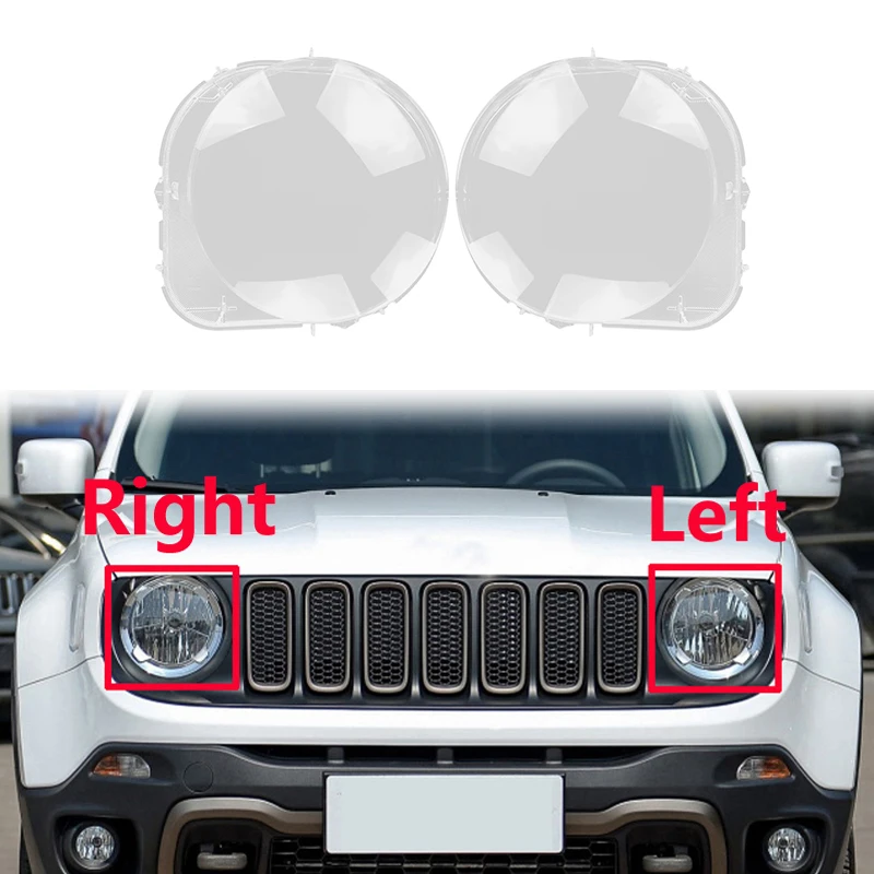 For Jeep Renegade 2016-2018 Headlight Shell Lamp Shade Transparent Lens Cover Headlight Cover