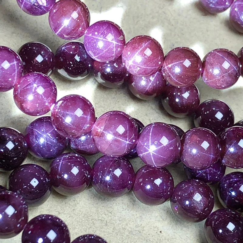 Brazilian Star Garnet Rough‑Cut Bracelet Natural Star‑Cross Asterism Entry‑Level Gemstone Gift For Mom Girlfriend Bestie
